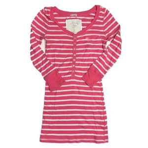 Abercrombie & Fitch pink white striped  top